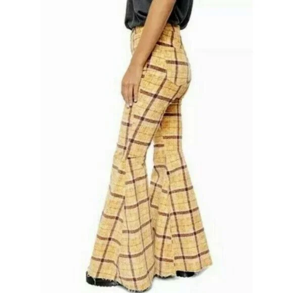 Free People Just Float On Corduroy Flare Pants Mustard Y2K - Picture 4 of 4
